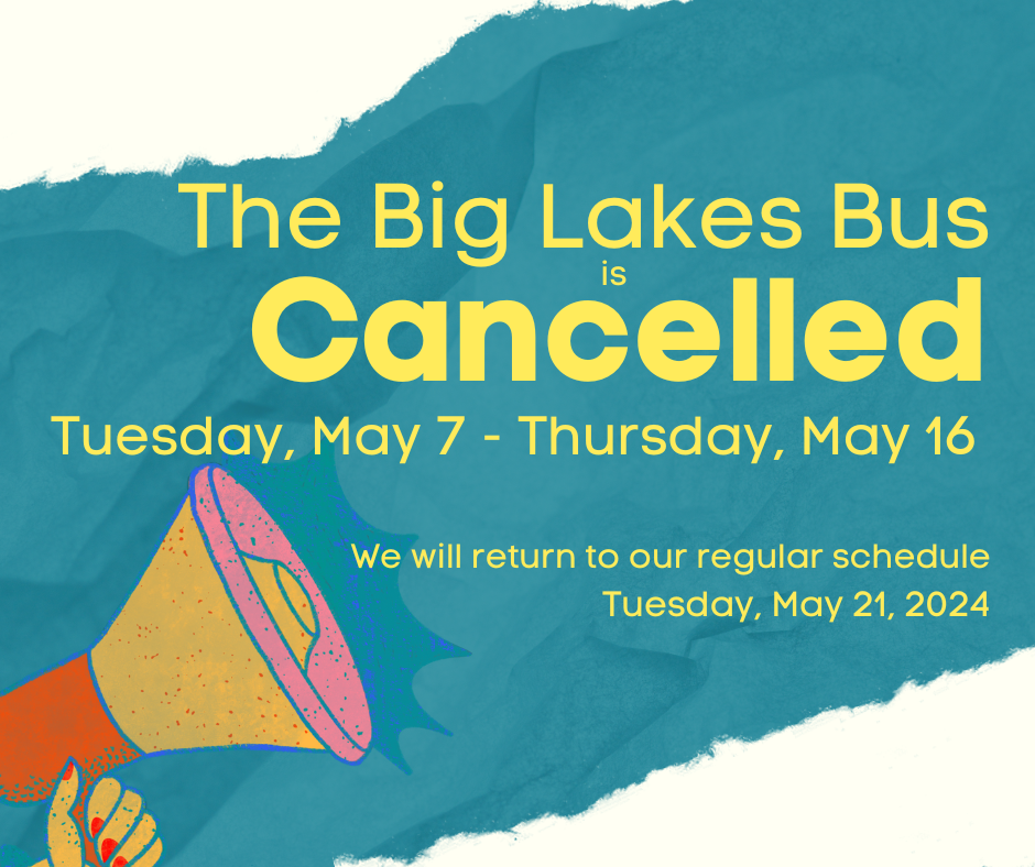Big Lakes Bus cancelled May 7 16